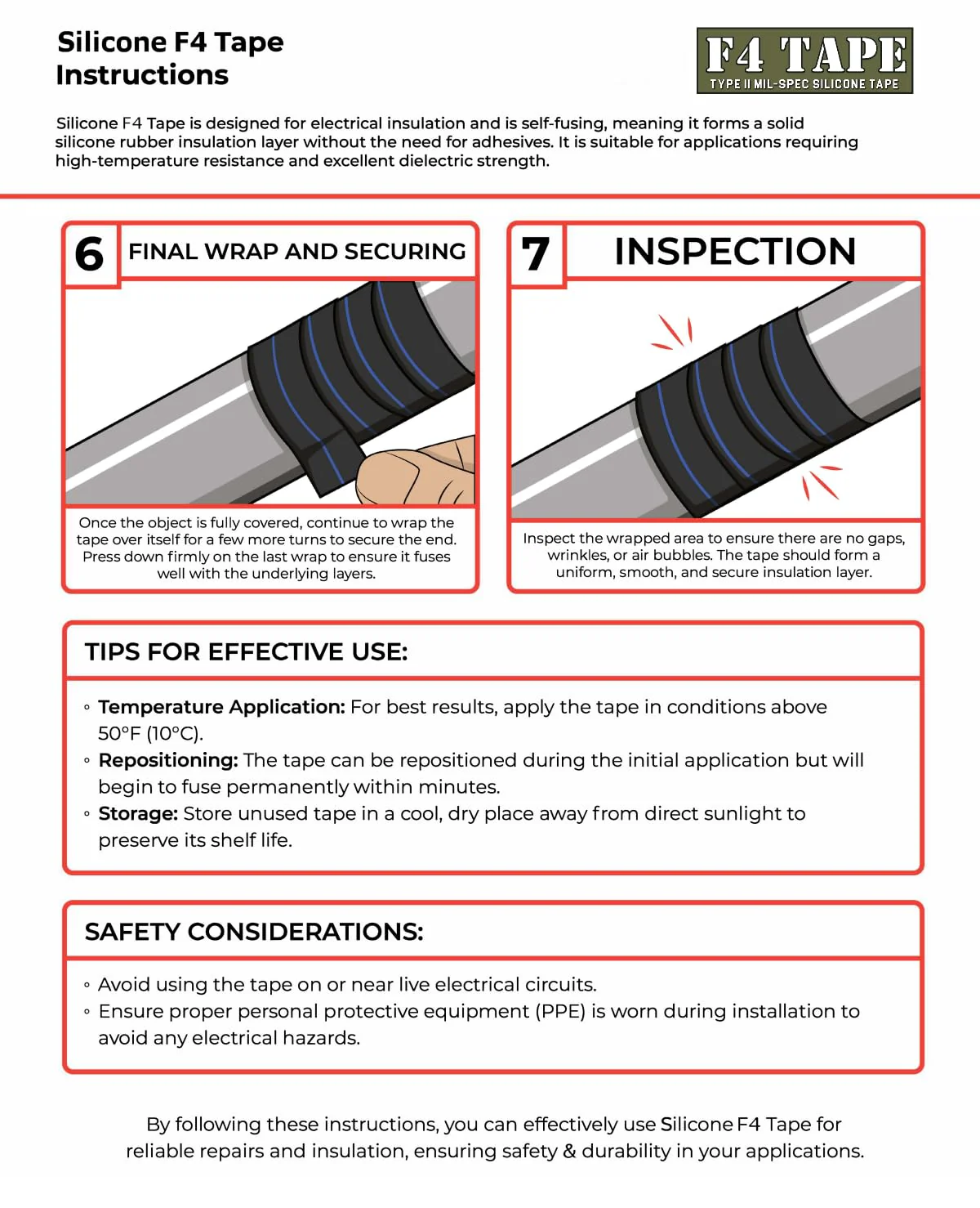Bond It F4 Emergency Self-Fusing Silicone Tape, Repair Plumbing Pipe & Radiator Hose Leak, Electrical Insulation, Permanent Bonding, Waterproof, 1" x 36' x 20mil, Red - Image 10