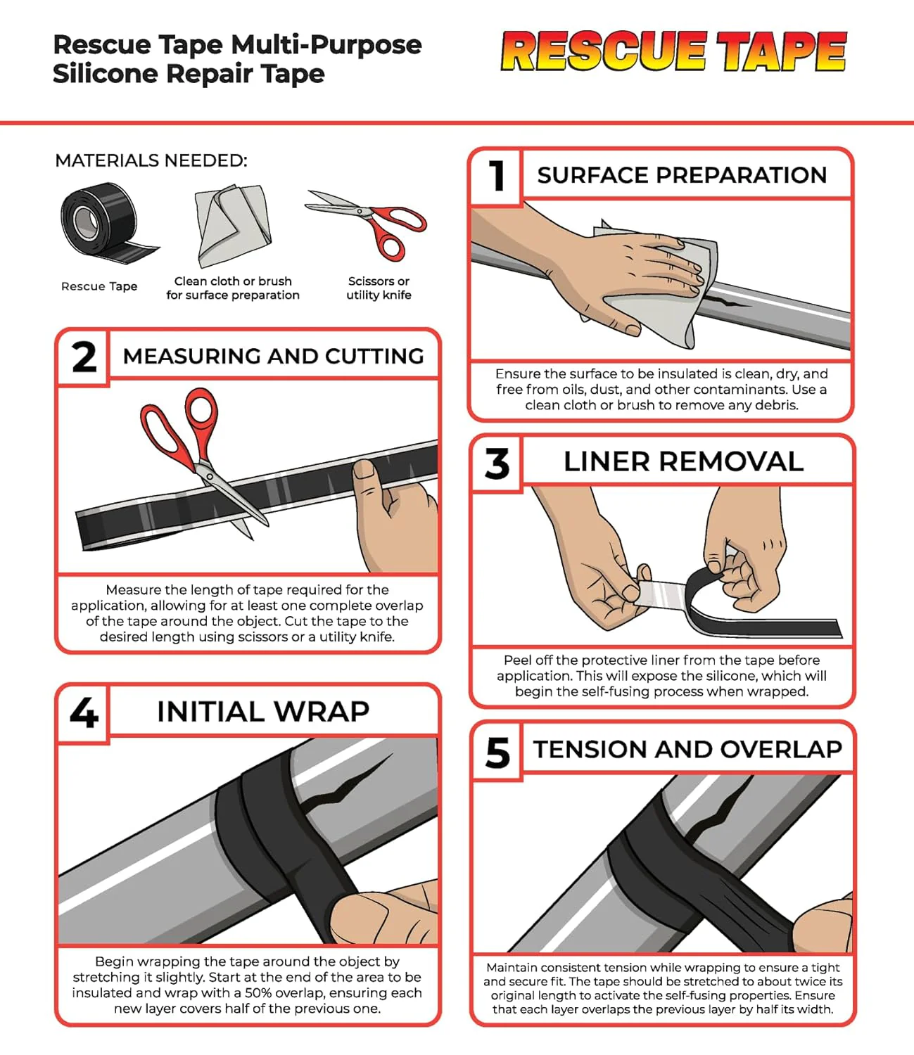 Bond It Rescue Tape, Self-Fusing Silicone Tape, Emergency Plumbing Pipe & Radiator Hose Repair, Electrical Insulation, Waterproof, 950PSI, 1" Width x 36' Length x 0.02" Thick, White Clear 1" x 36' x 20mil - Image 9