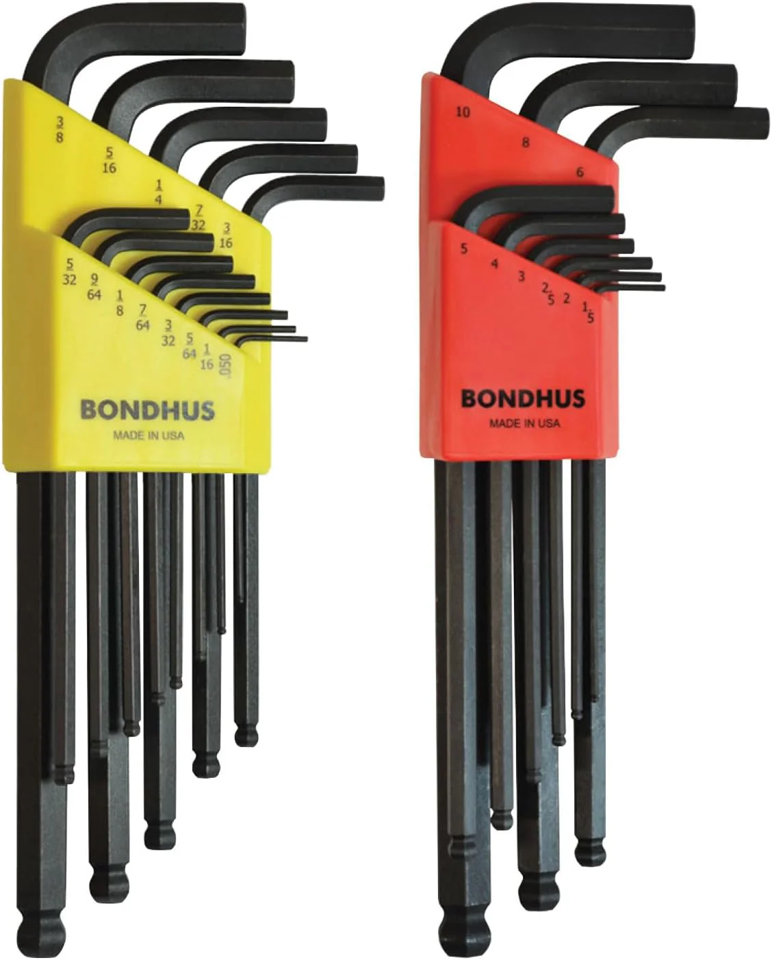 Bondhus 20199 Balldriver L-Wrench DoublePK, 10999 1.5-10mm & 10937 0.050-3/8", Multicolor, One Size Pack of 1 L-Wrench - Image 2