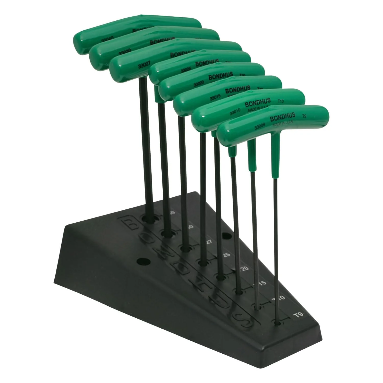 Bondhus 33034 Set of 8 Star T-handles, Graduated Lengths, Sizes T9-T40