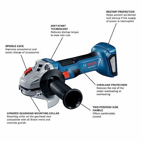 Bosch 18V Brushless 4-1/2 In. Angle Grinder with Slide Switch (Bare Tool) - Image 6