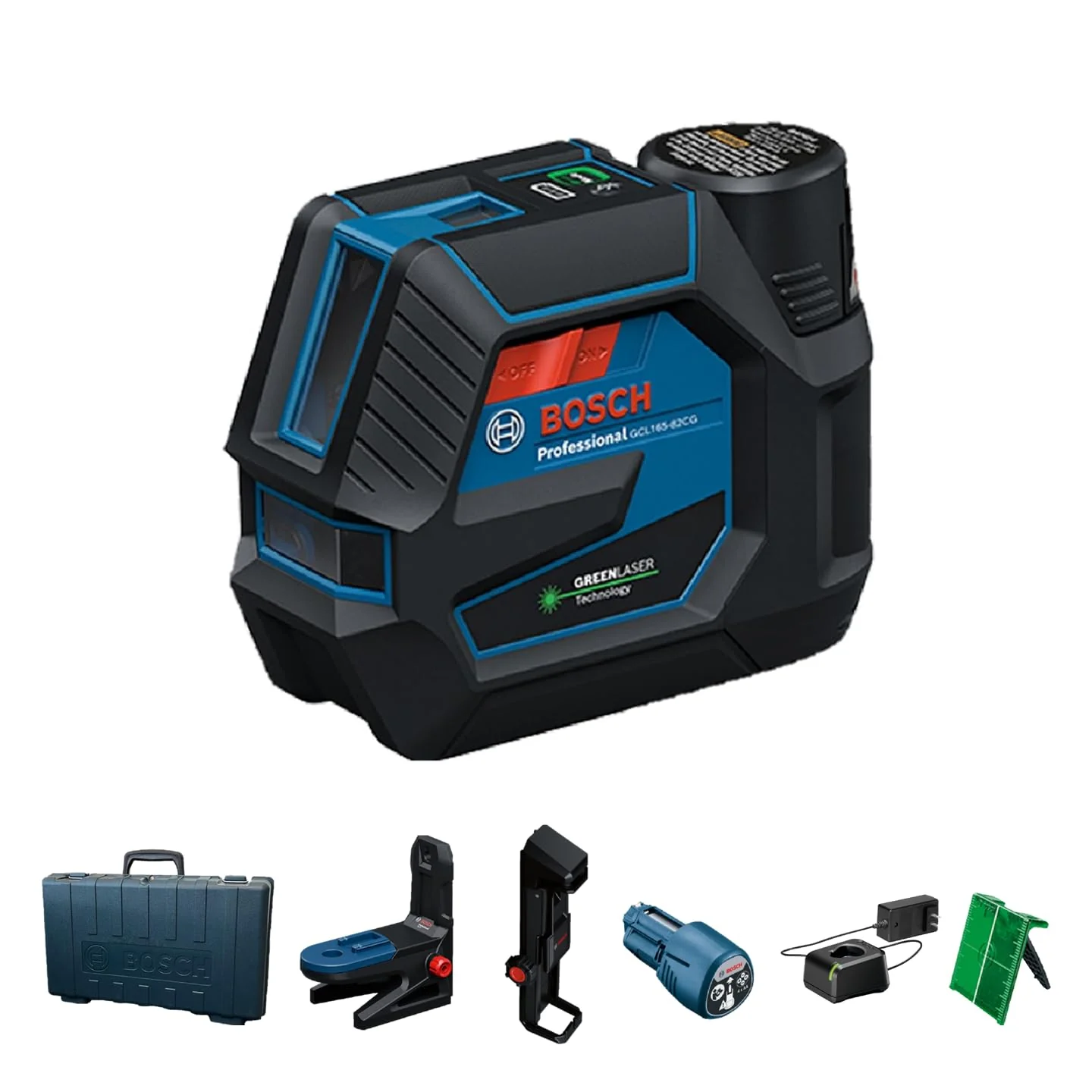 BOSCH GCL165-82CGL 12V Max Connected Green-Beam Cross-Line Laser with Plumb Points, Bluetooth, IP65 Durability, 125 Ft Range, VisiMax Technology, Includes 12V Battery & Charger and Magnetic Mount - Image 2