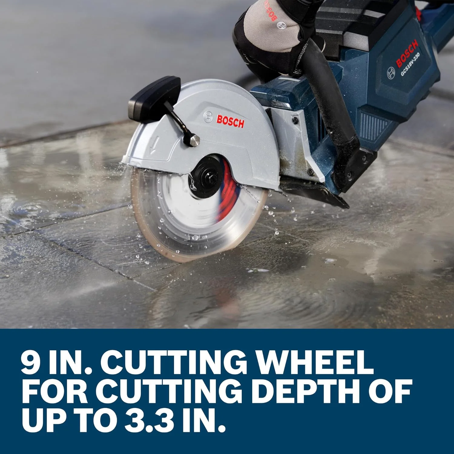 BOSCH GCS18V-230N212 18V Brushless Cordless 9-Inch Cutoff Saw for Concrete & Metal Cutting | Lightweight Ergonomic Design, 6-Position Cutting Guard, Kit with (2) CORE18V 12 Ah Batteries - Image 7