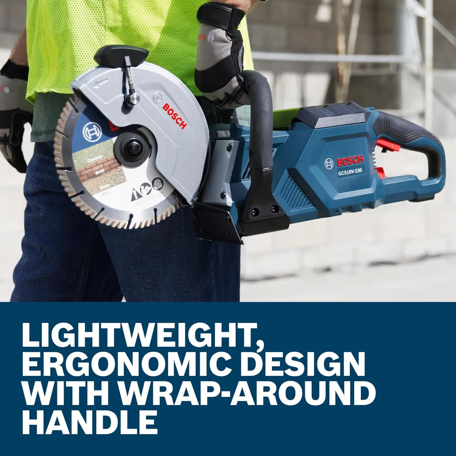 BOSCH GCS18V-230N212 18V Brushless Cordless 9-Inch Cutoff Saw for Concrete & Metal Cutting | Lightweight Ergonomic Design, 6-Position Cutting Guard, Kit with (2) CORE18V 12 Ah Batteries - Image 8