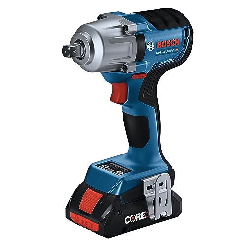 BOSCH 18V Brushless Connected-Ready 1/2 In. Mid-Torque Impact Wrench Kit with Friction Ring and Thru-Hole and (2) CORE18V 4 Ah Batteries - Image 3