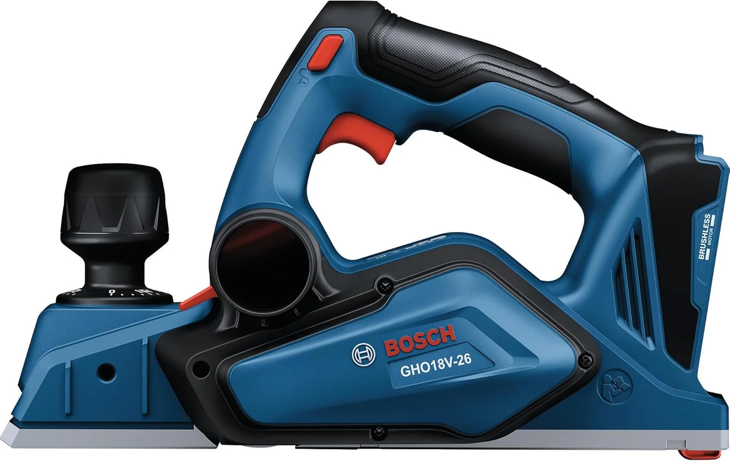 BOSCH GHO18V-26N 18V Brushless Planer - 13,600 RPM, 3/32 In. Depth Cut, 3-� In. Width, Dual Shaving Exhaust Ports, On-Tool Blade Storage (Bare Tool) - Image 4