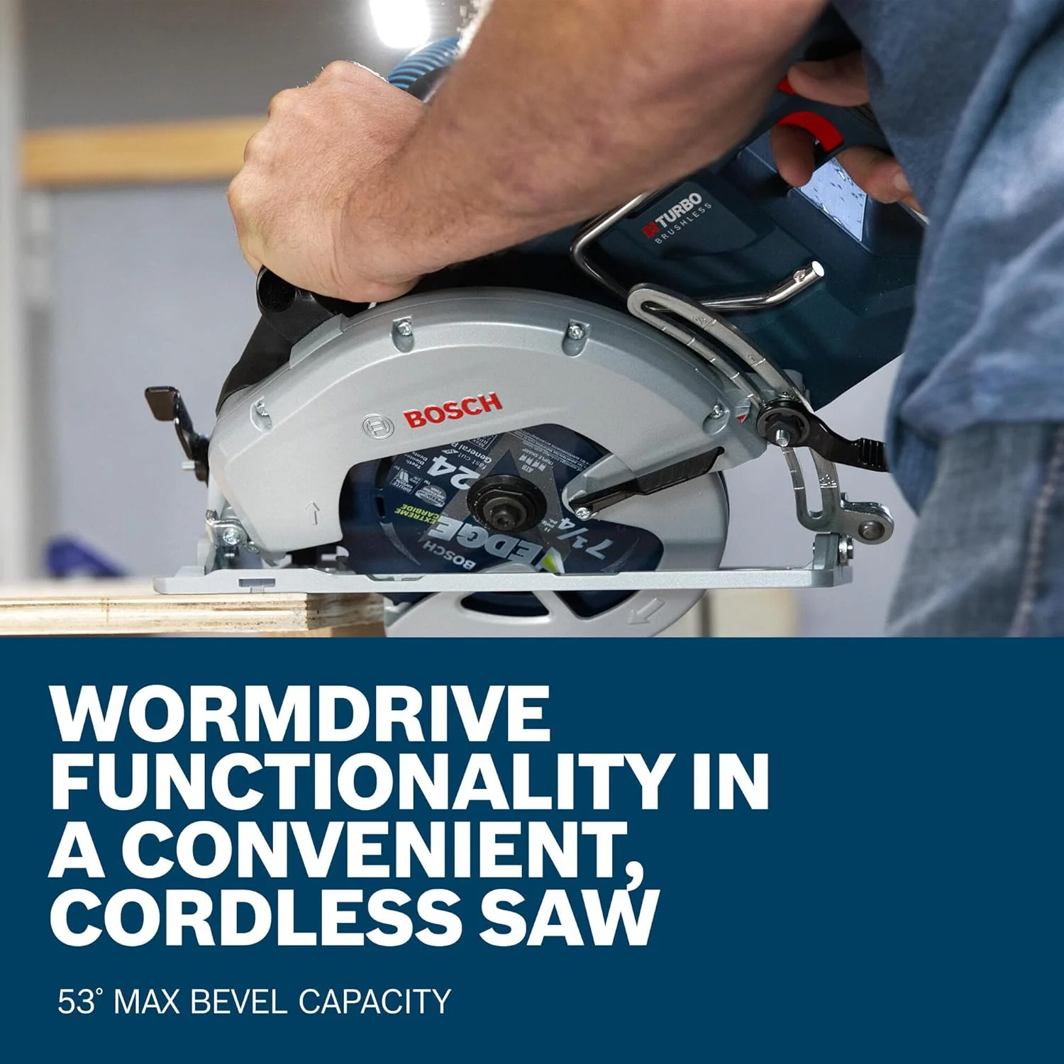 BOSCH GKW18V-26N PROFACTOR 18V 7-1/4" Rear Handle Circular Saw - BITURBO Brushless Technology, 5000 RPM, Lightweight Ergonomic Design, Left Blade Orientation, Electronic Brake, Dust Port (Bare Tool) - Image 6