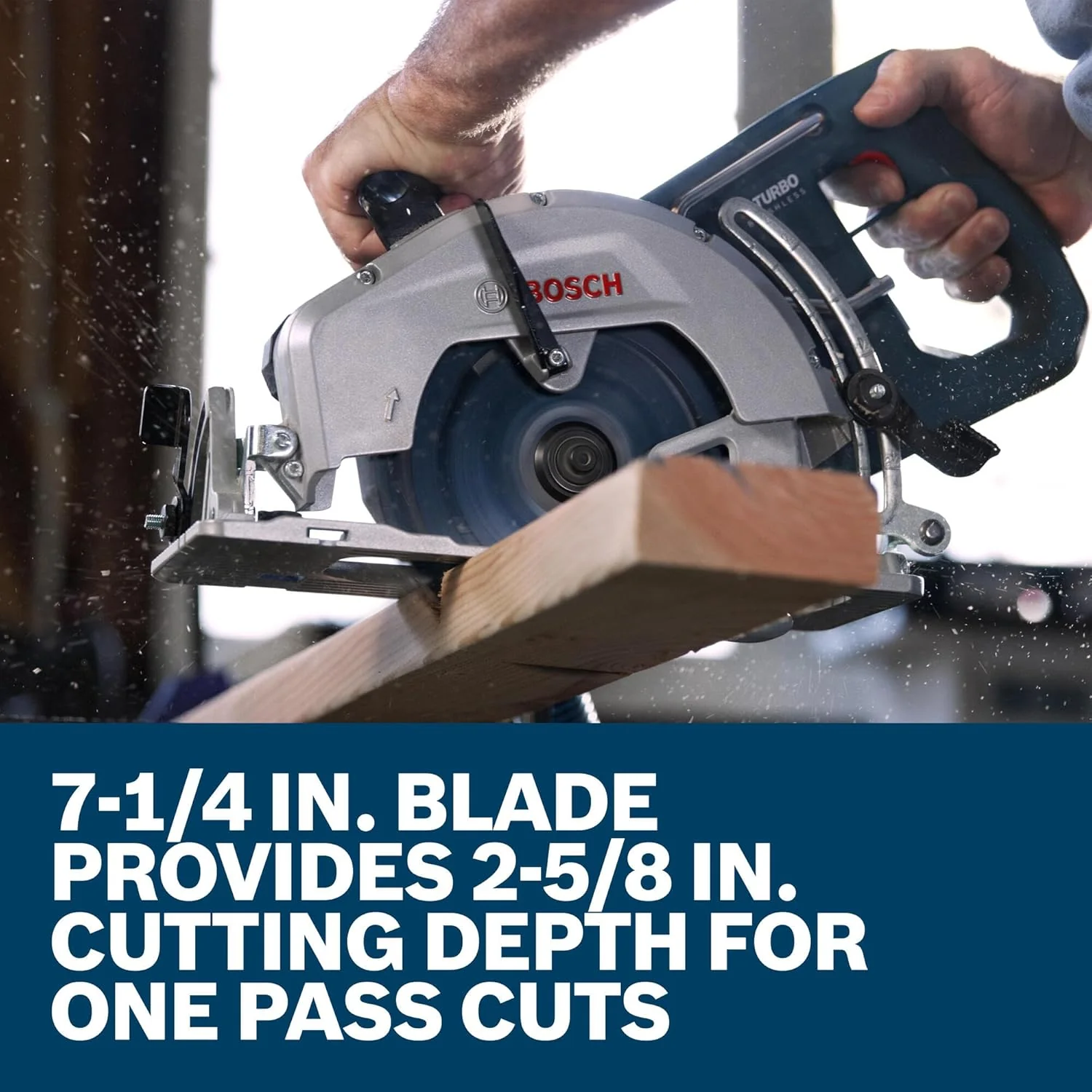 BOSCH GKW18V-26N PROFACTOR 18V 7-1/4" Rear Handle Circular Saw - BITURBO Brushless Technology, 5000 RPM, Lightweight Ergonomic Design, Left Blade Orientation, Electronic Brake, Dust Port (Bare Tool) - Image 7
