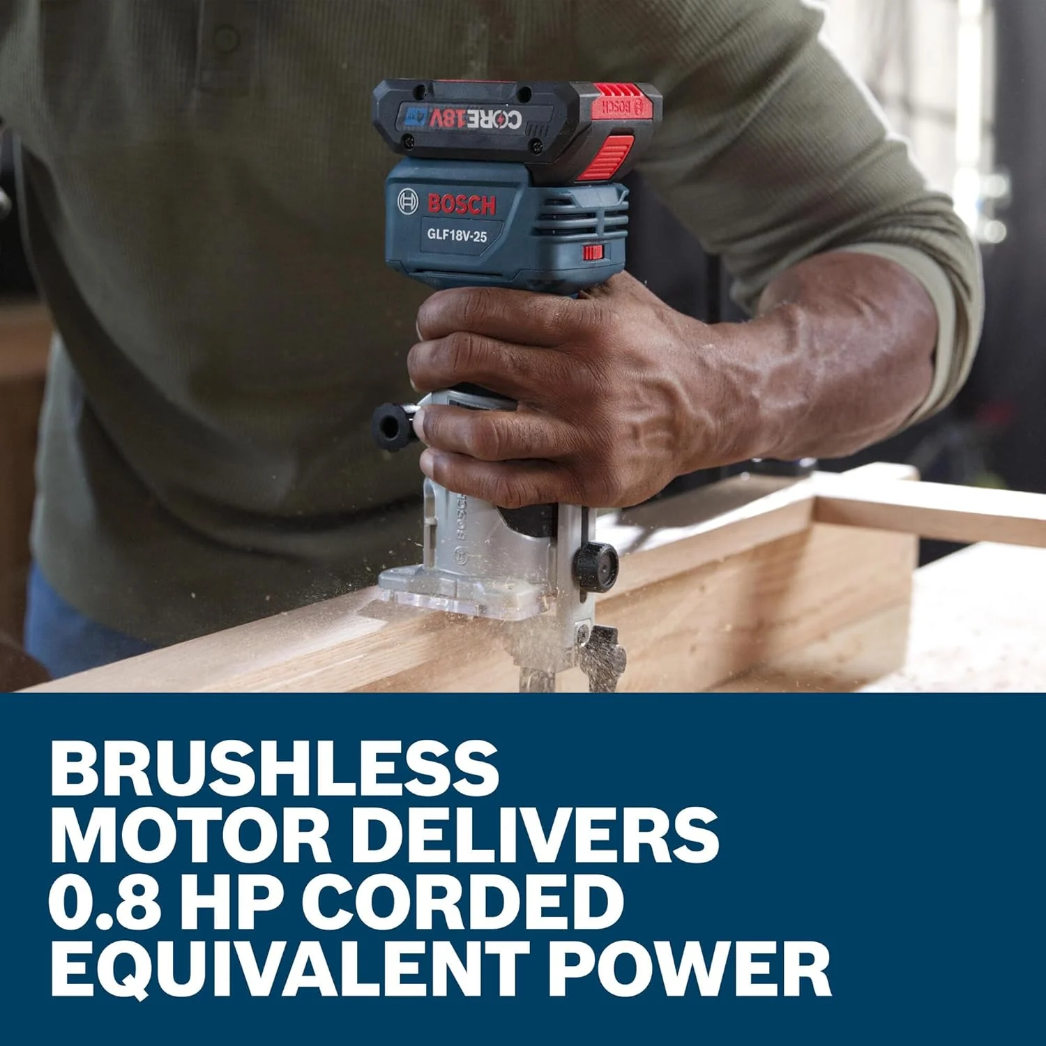BOSCH GLF18V-25N 18V Laminate Trim Router - Powerful Brushless Motor, 10,000-30,000 RPM, Lightweight, Ergonomic, Enhanced Dust Extraction, Quick Depth Adjustments for Precise Trimming - Image 6