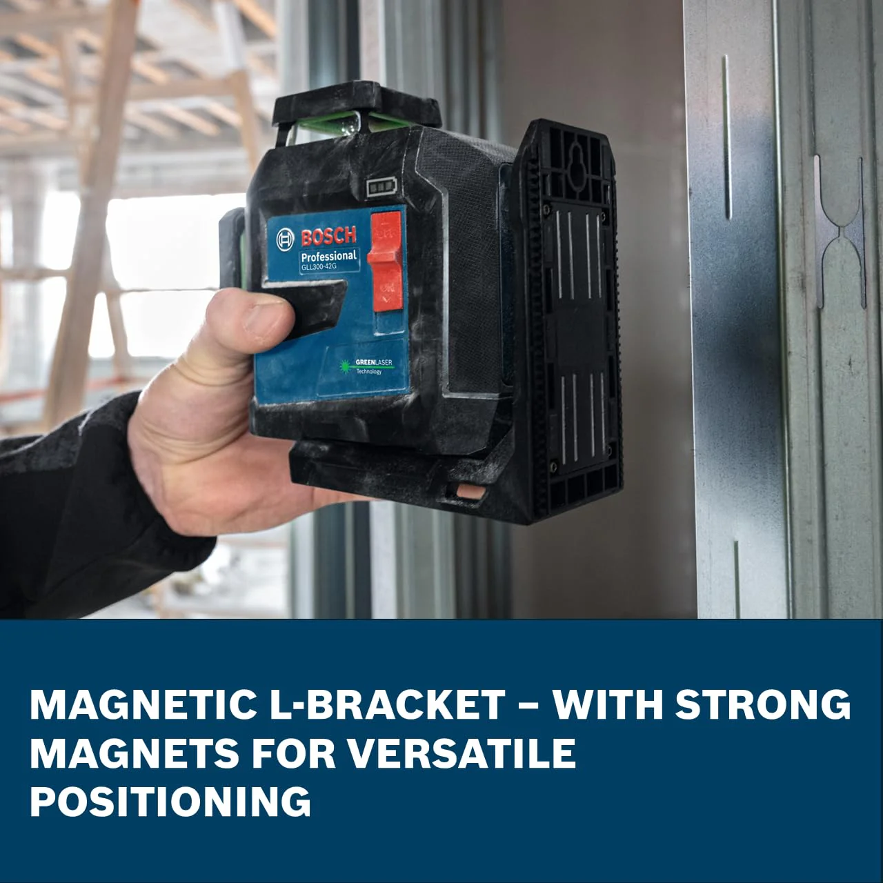 Bosch GLL300-42GL 360º Green-Beam Three-Plane Leveling and Alignment Laser, Self-Leveling, Li-Ion Battery, USB-C Charging, IP65 Rated, 100 Ft. Range - Image 7