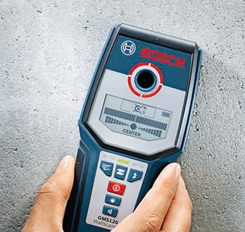BOSCH GMS 120 Wall Scanner with Modes for Wood, Metal, and Live Wiring, Includes 9V Battery, Hand Strap, & Pouch - Image 11