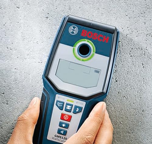 BOSCH GMS 120 Wall Scanner with Modes for Wood, Metal, and Live Wiring, Includes 9V Battery, Hand Strap, & Pouch - Image 8