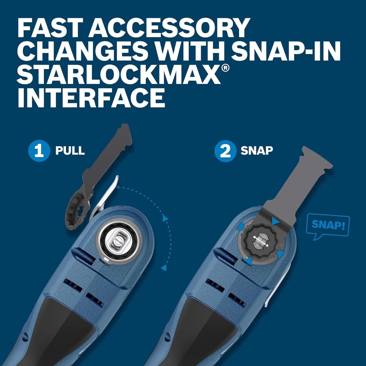 BOSCH GOP18V-40N 18V Brushless StarlockMax Oscillating Tool - Powerful 20,000 OPM, 6 Speed Settings, Auto-Stop, Ergonomic Design, Fast Accessory Changes, Ideal for Remodelers & Contractors - Image 5