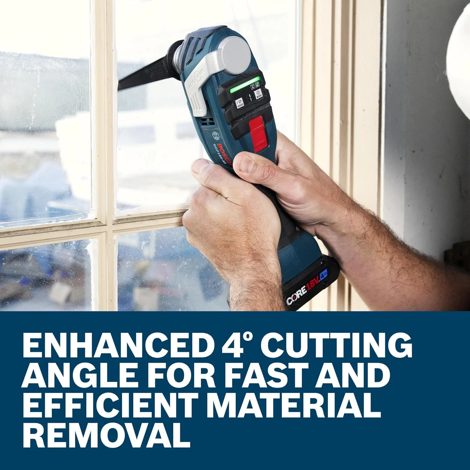 BOSCH GOP18V-40N 18V Brushless StarlockMax Oscillating Tool - Powerful 20,000 OPM, 6 Speed Settings, Auto-Stop, Ergonomic Design, Fast Accessory Changes, Ideal for Remodelers & Contractors - Image 6