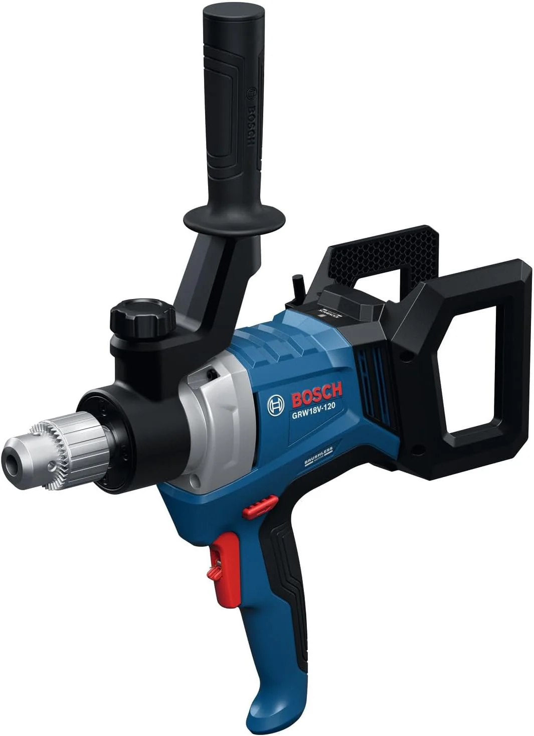 BOSCH GRW18V-120N 18V Brushless Mud Mixer - ½ In. Chuck, 650 RPM, Variable Speed, Soft Start, KickBack Control, Ergonomic Handle for Heavy Mortars, Epoxies & Paints - Image 2