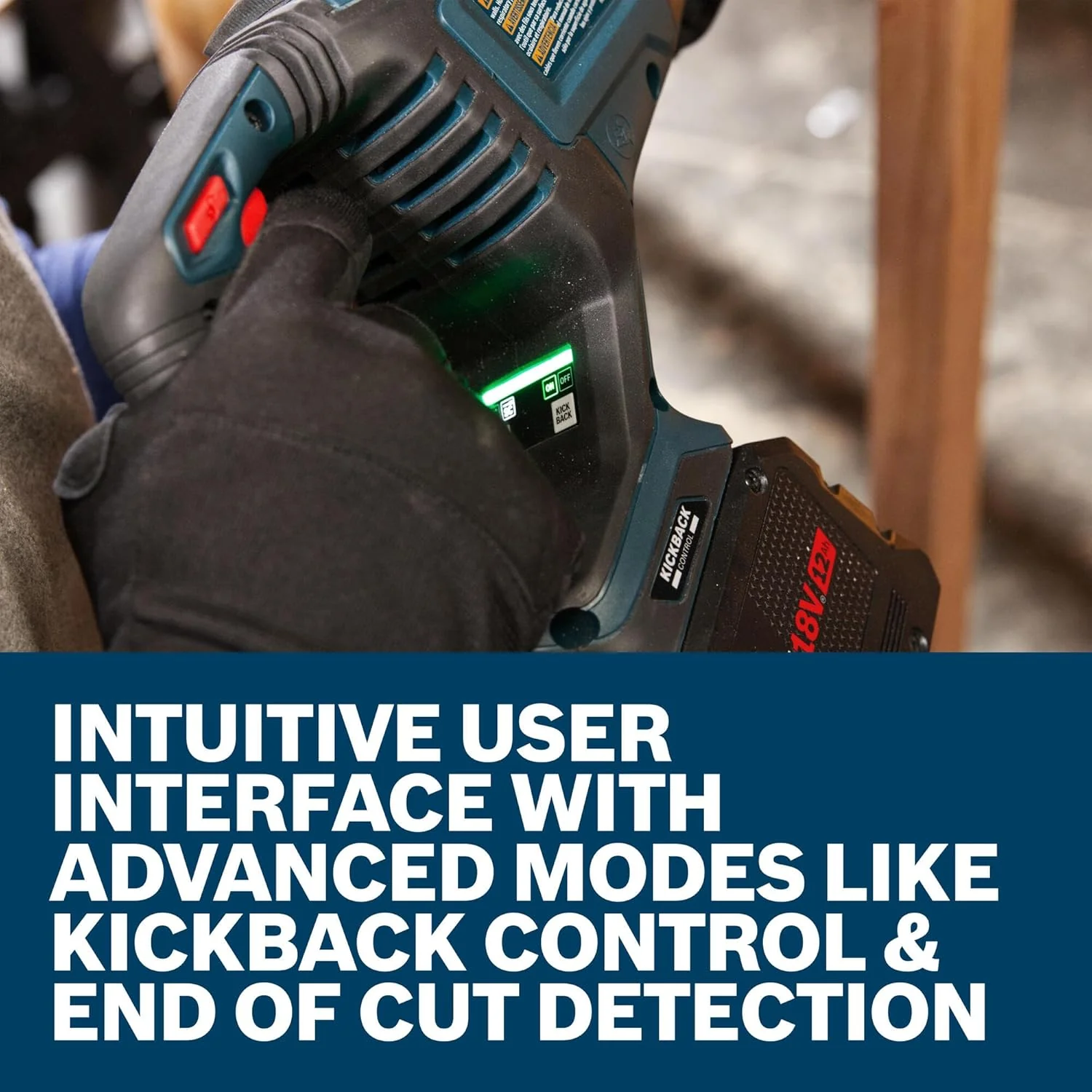BOSCH GSA18V-126N PROFACTOR 18V Reciprocating Saw - 1-1/4" Stroke, 0-3000 SPM, BITURBO Brushless, KickBack Control, 6 Speed Settings, Tool-Free Blade Change (Bare Tool) - Image 6
