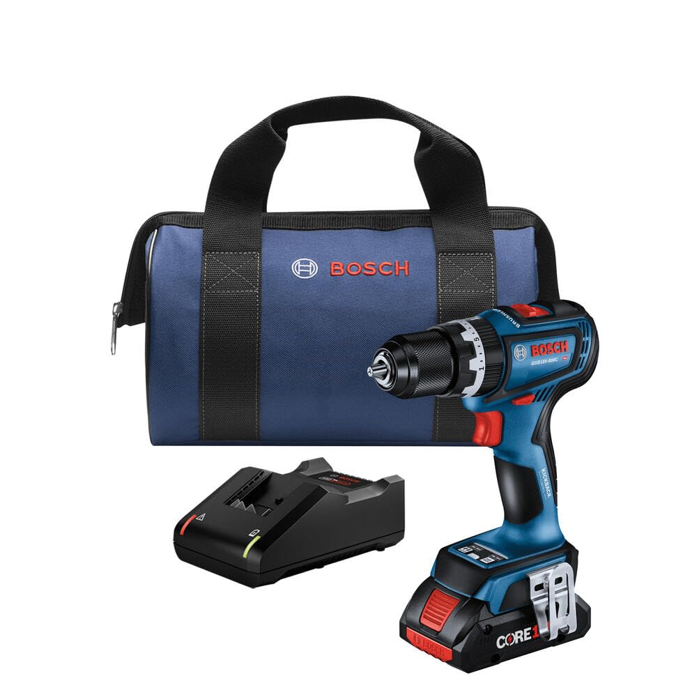 BOSCH GSB18V-800CB14 1/2 In. Brushless Connected-Ready Hammer Drill/Driver Kit with (1) CORE18V 4 Ah Advanced Power Battery