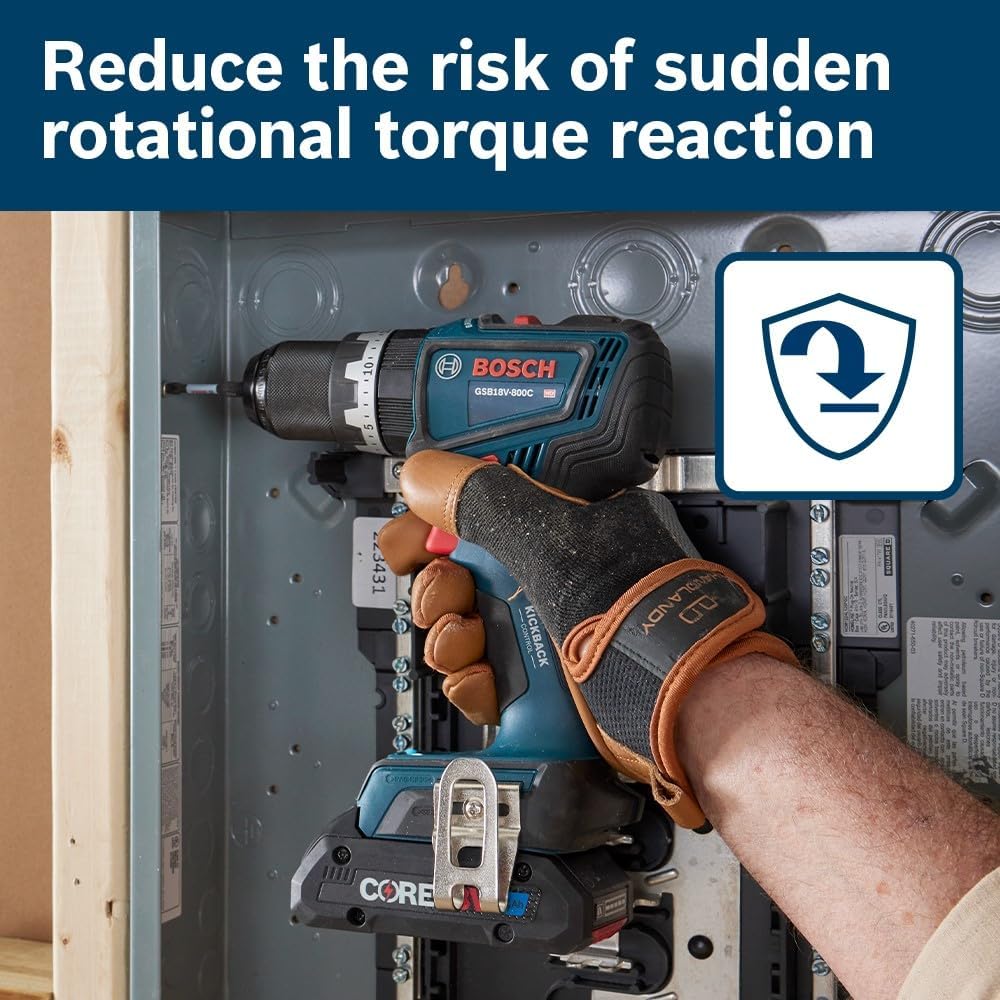 BOSCH GSB18V-800CB14 1/2 In. Brushless Connected-Ready Hammer Drill/Driver Kit with (1) CORE18V 4 Ah Advanced Power Battery - Image 5