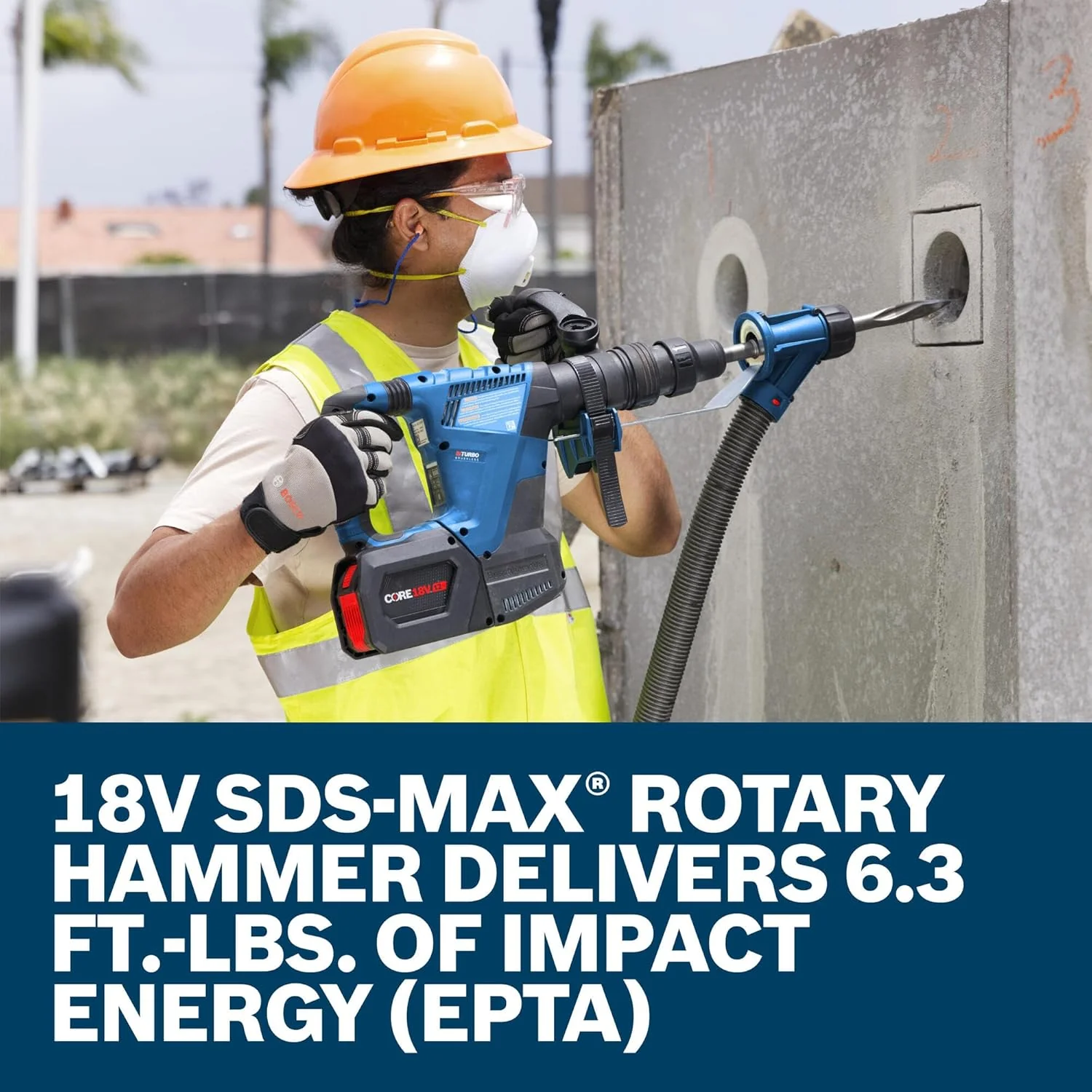 BOSCH GSH18V-5L212 PROFACTOR 18V SDS-max Demolition Hammer with L-Boxx-2 and (2) 12 Ah PROFACTOR Batteries - Image 7