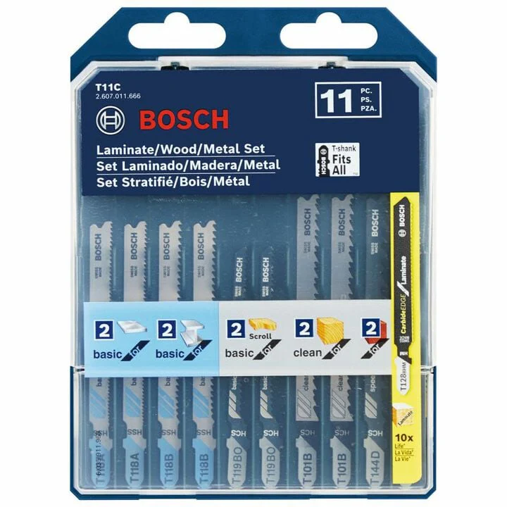 Bosch T11C 11 pc. Laminate/Wood/Metal T-Shank Jig Saw Blade Set - Image 5