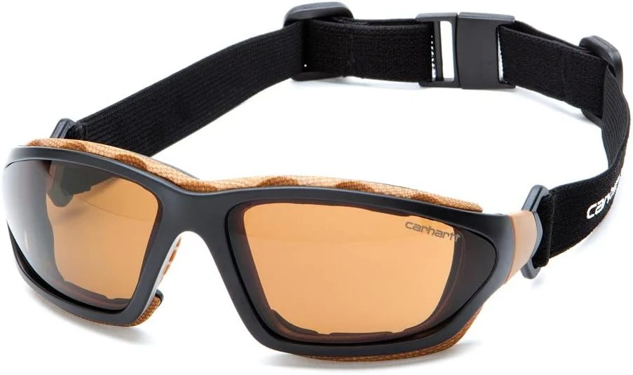 Carhartt Carthage Safety Eyewear with Vented Foam Carriage, Sandstone Bronze Anti-fog Lens, Black/Tan Frame - Image 2