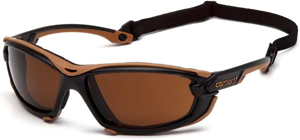 Carhartt Toccoa Safety Glasses, Black/Tan Frame, Sandstone Bronze H2MAX Anti-Fog Lens - Image 2