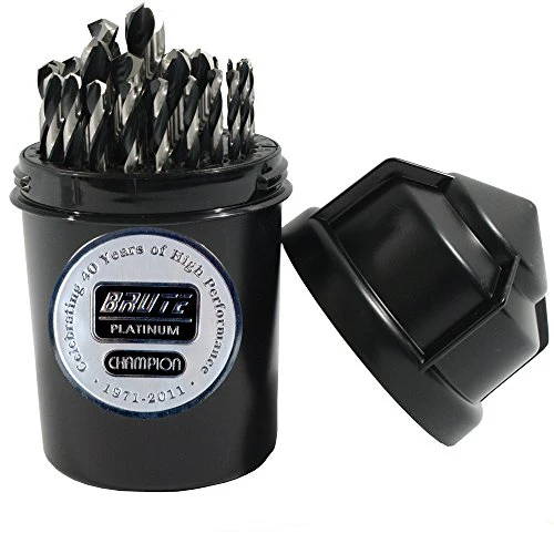 Champion Cutting Tool Brute Platinum Twister-XL5 29 Piece 1/16"-1/2" x 64ths HSS Jobber Drill Bit Set-135 Deg Split Point, Water Resistant Index-MADE IN USA - Image 2