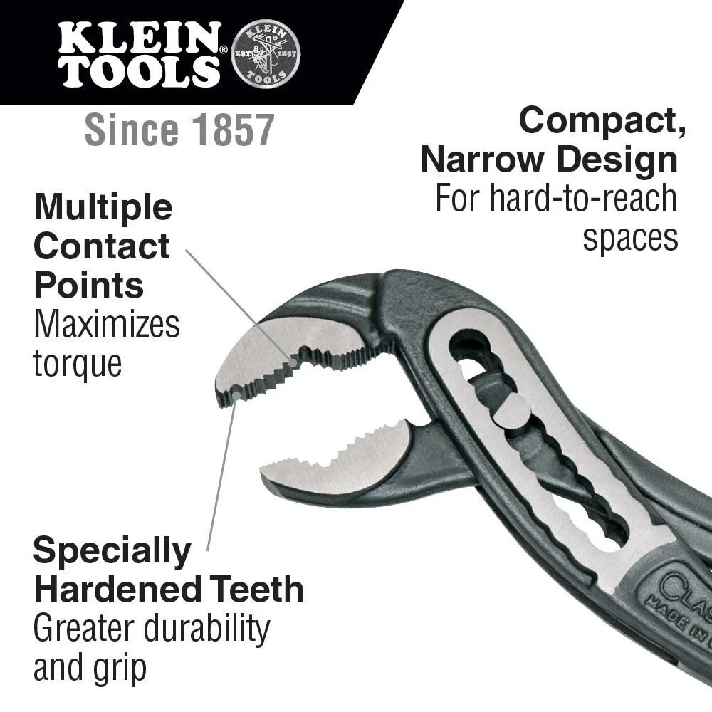 Klein Tools D505-2KIT Classic Klaw Pump Plier Set, 2-Piece - Image 2