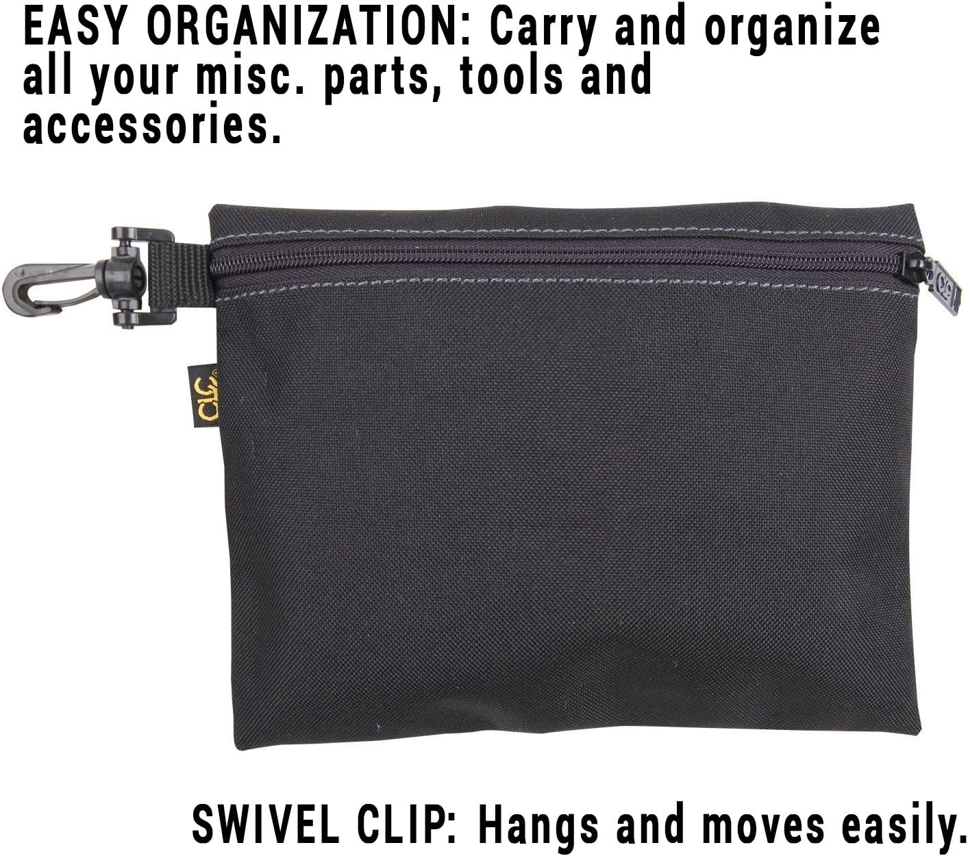 Custom Leathercraft 1100 Multi-Purpose Clip-on Zippered Poly Bags (Pack of 3) - Image 4
