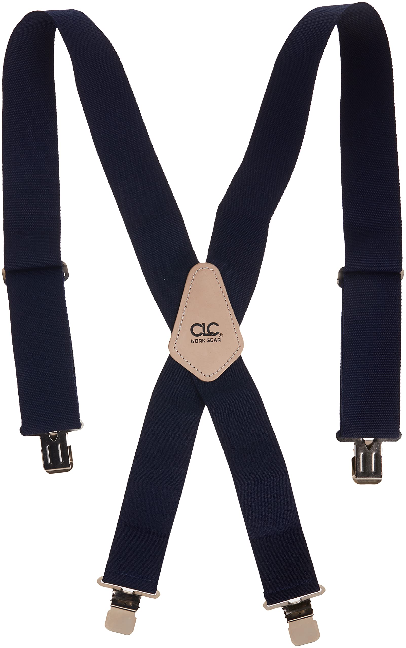 Custom Leathercraft 110BLU Heavy-Duty Work Suspenders, Elastic Straps, One Size, Blue