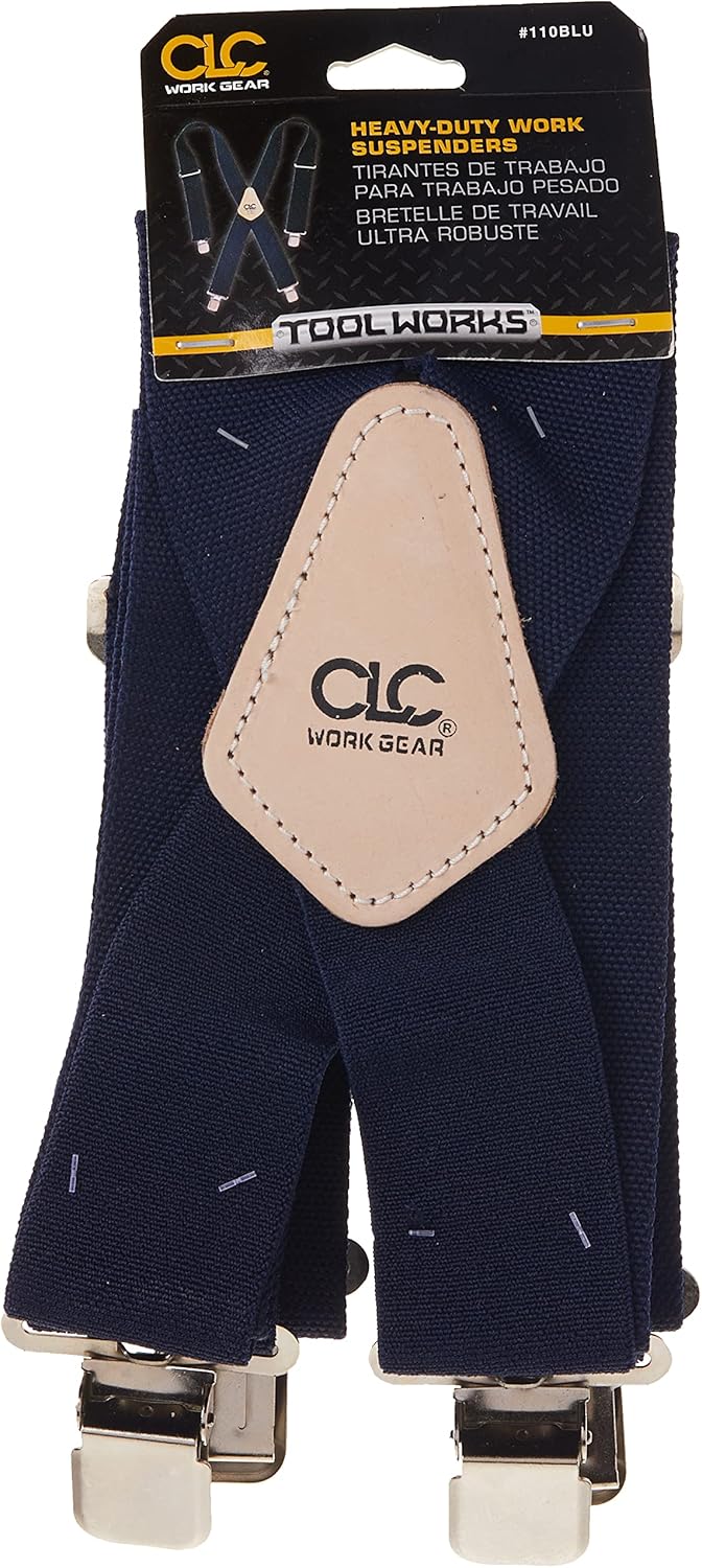 Custom Leathercraft 110BLU Heavy-Duty Work Suspenders, Elastic Straps, One Size, Blue - Image 4