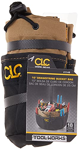 CLC Custom LeatherCraft 1148 Drawstring Bucket Bag, 18 Pocket , Black - Image 6
