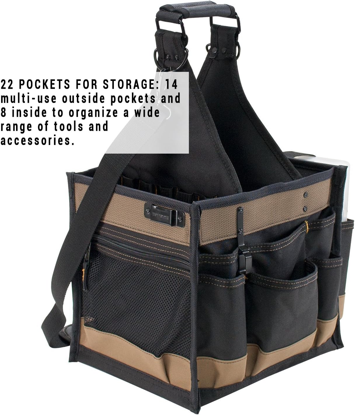 CLC Custom LeatherCraft 1528 Large Electrical and Maintenance Tool Carrier, Black 11-Inch Toolbox - Image 3