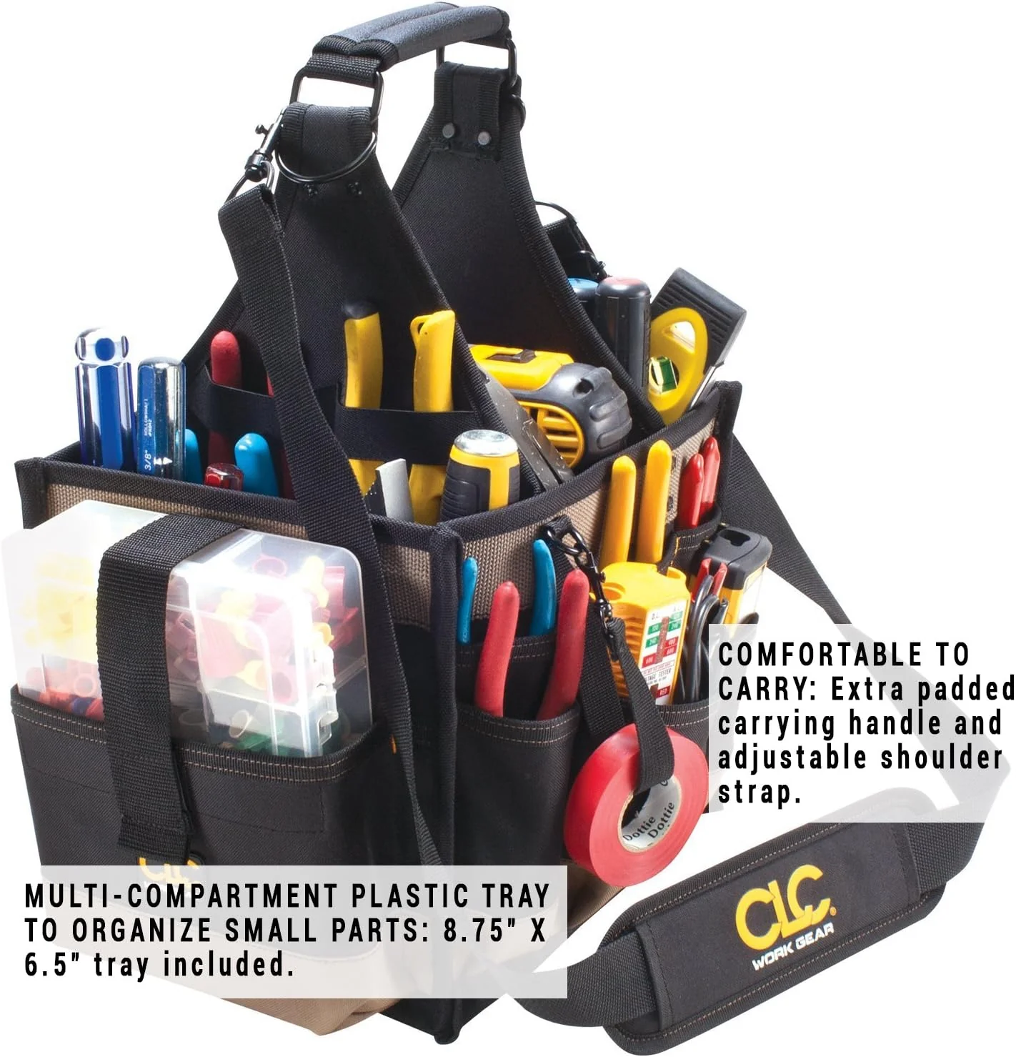 CLC Custom LeatherCraft 1528 Large Electrical and Maintenance Tool Carrier, Black 11-Inch Toolbox - Image 5