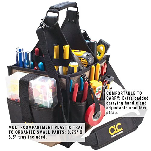 CLC Custom LeatherCraft 1528 Large Electrical and Maintenance Tool Carrier, Black - Image 4