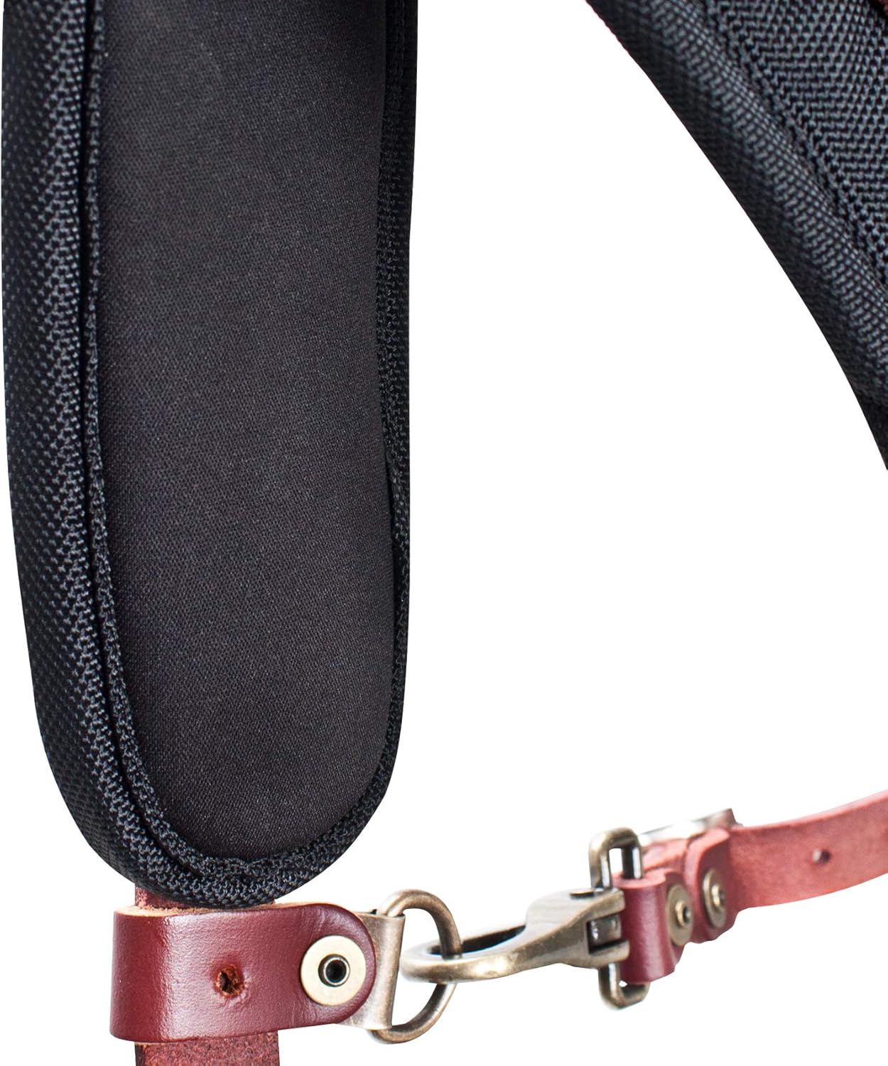 Custom Leathercraft 21522 Padded Yoke Leather Suspenders, Brown - Image 3