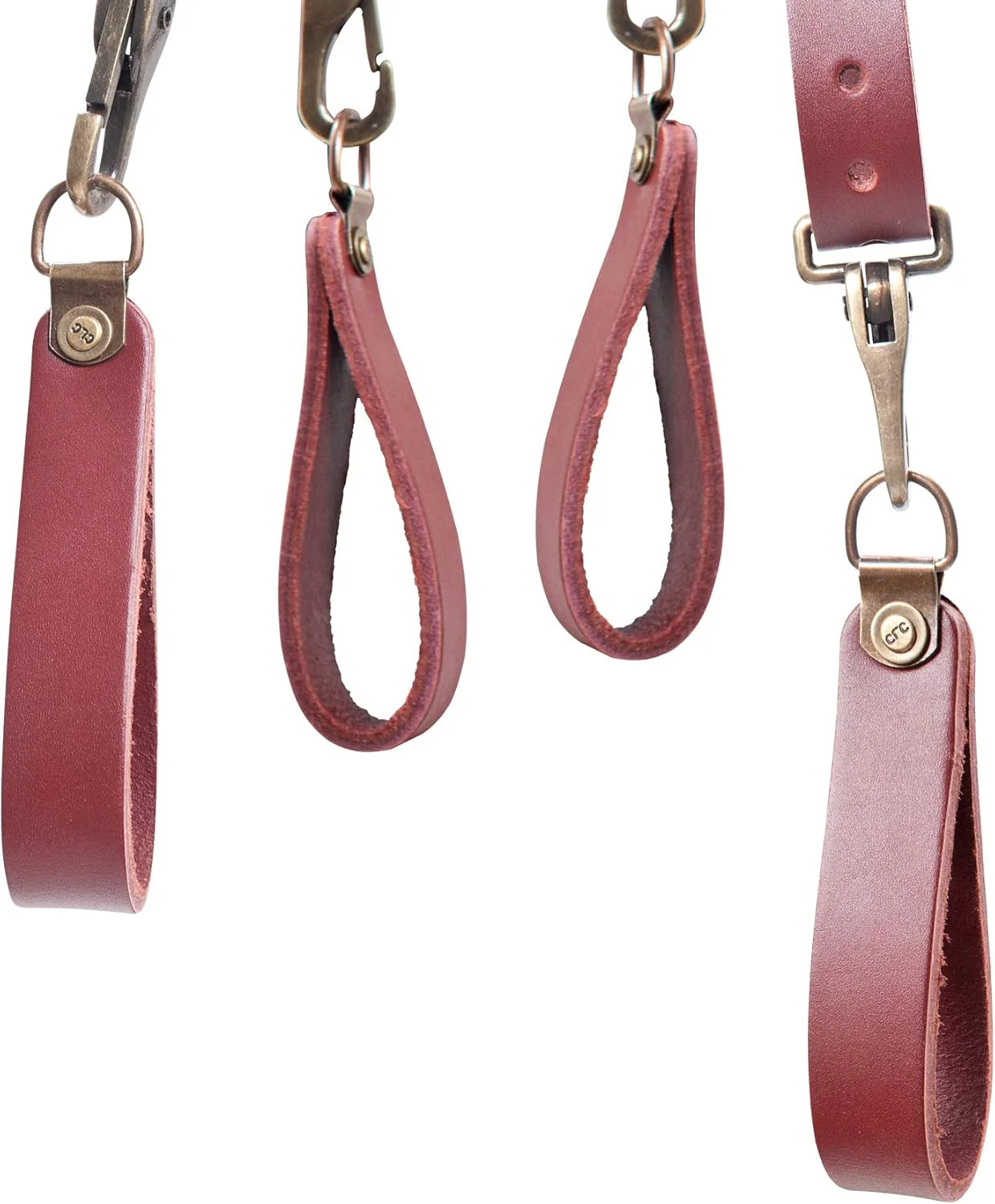 Custom Leathercraft 21522 Padded Yoke Leather Suspenders, Brown - Image 4