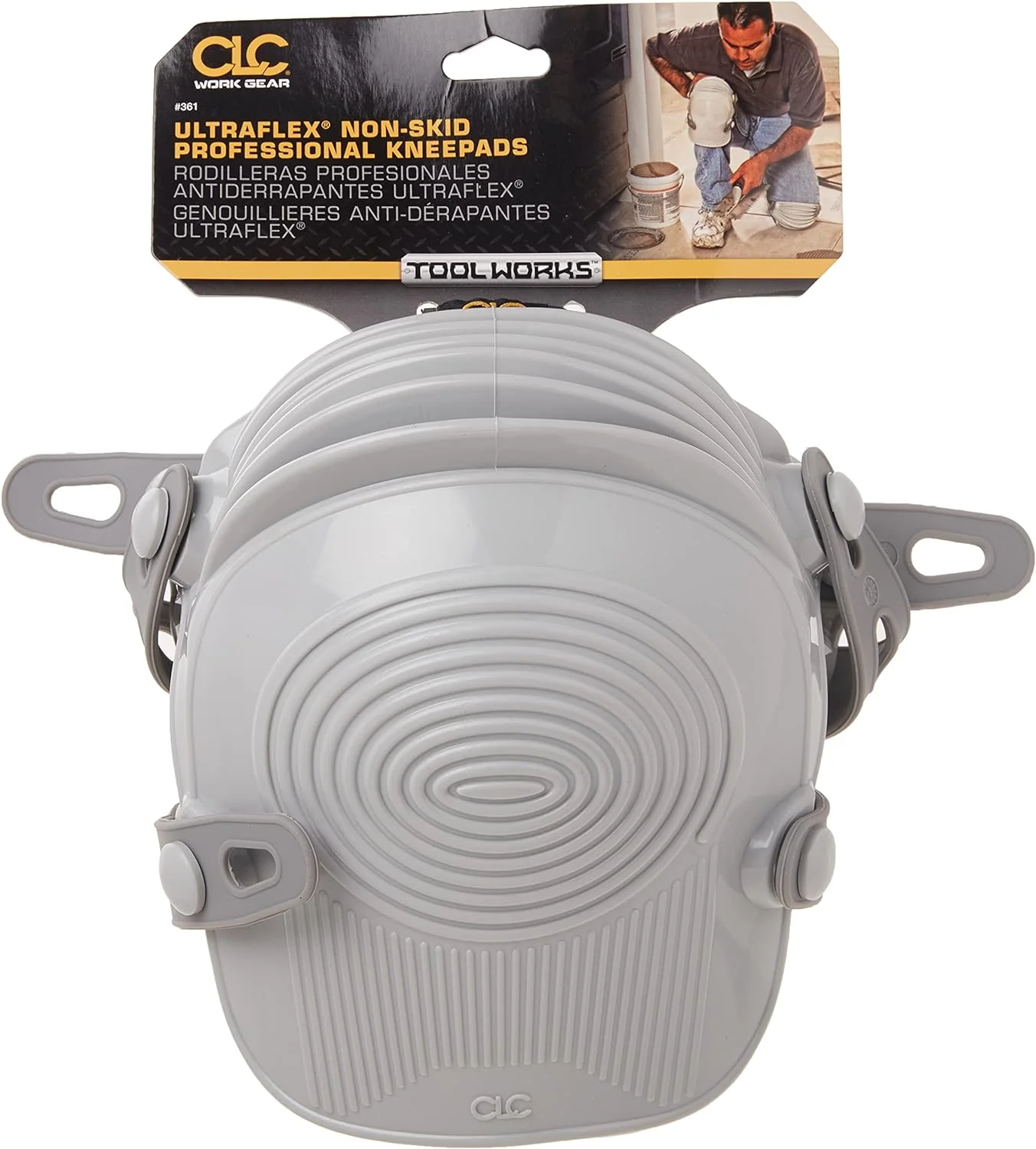 Custom Leathercraft 361 Ultraflex Non-Skid Kneepads, Plastic, Grey - Image 5