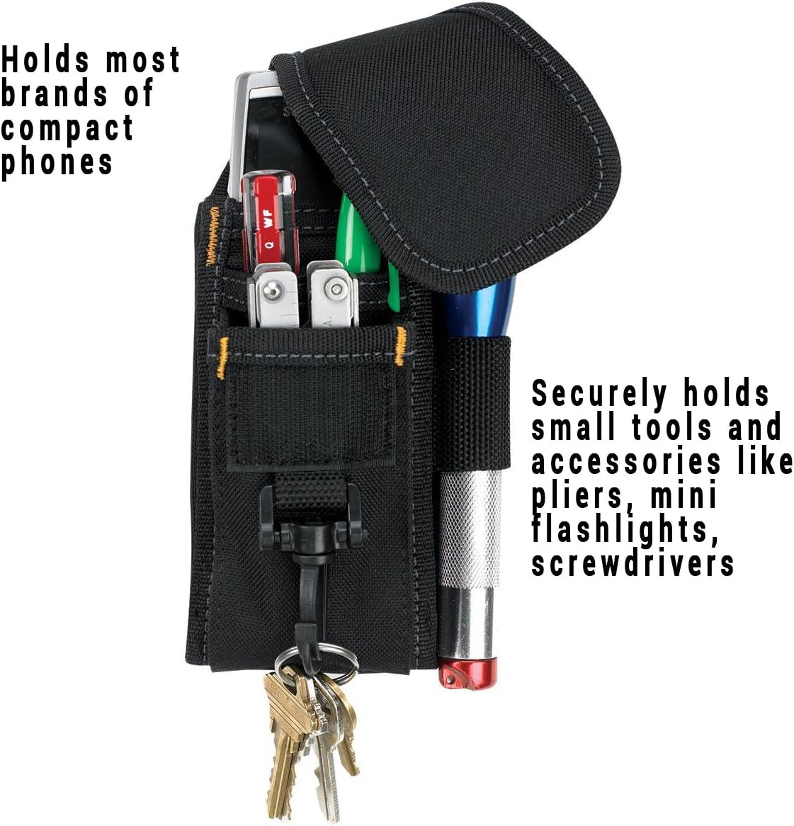 Custom LeatherCraft 1105 5-Pocket Cell Phone/Tool Holder, Black - Image 3