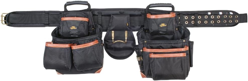 CLC Custom LeatherCraft 51452 4 Piece Top Of The Line Pro Framer's Tool Belt, Black,brown, 29"�46" - Image 4