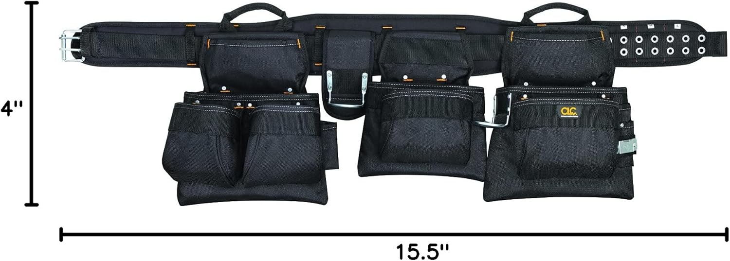 CLC Custom Leathercraft 5605 Professional Carpenters Combo Tool Belt, Black, 18 Pocket - Image 4