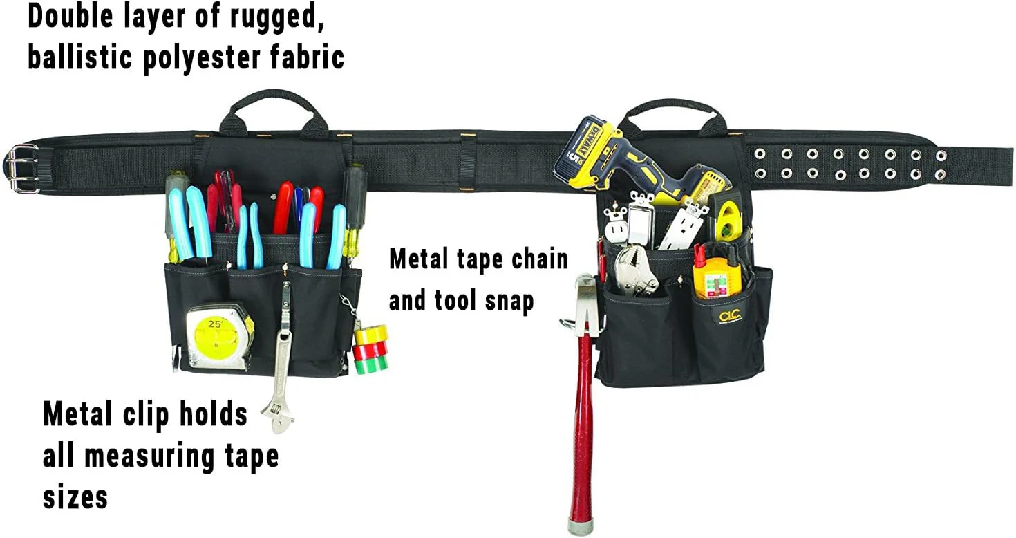 CLC Custom Leathercraft 5609 3 Piece Electrical Combo Tool Belt, 20 Pocket, Black, 29-46 inches - Image 3