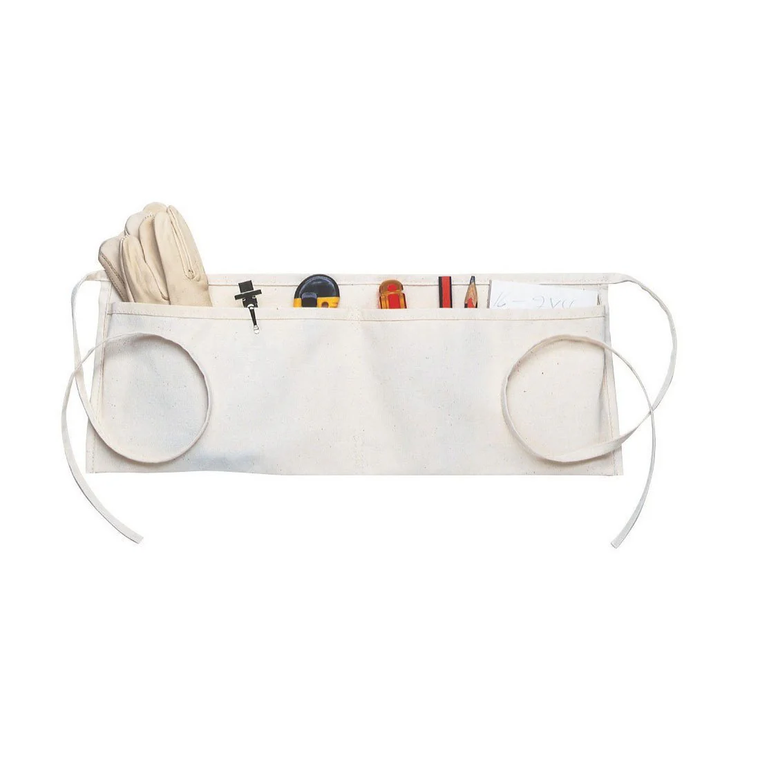 Custom Leathercraft C6 Canvas Waist Apron Two Pocket, Unisex Adult, White