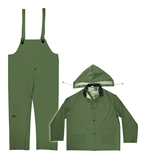 CLC Custom Leathercraft Climate Gear R131 2 Piece Heavyweight PVC Trench Coat 2XL,Green