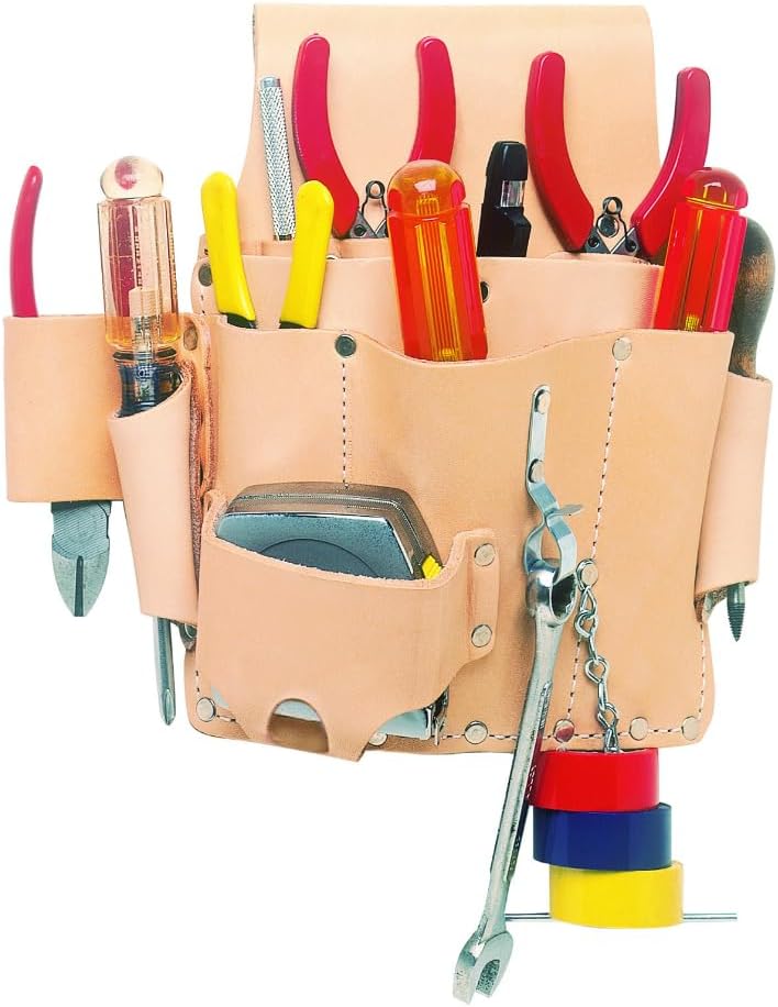 CLC Custom Leathercraft W500 Electrician's Tool Pouch, Heavy Duty, 8-Pocket, Tan - Image 2