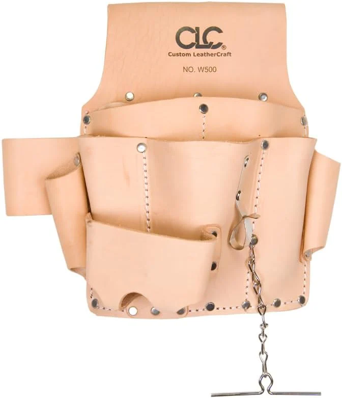 CLC Custom Leathercraft W500 Electrician's Tool Pouch, Heavy Duty, 8-Pocket, Tan - Image 3
