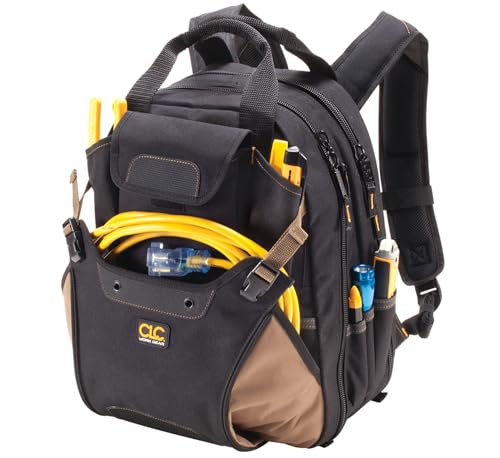 CLC Work Gear 1134 Carpenter's Tool Backpack, 44 Pockets, Padded Back Support, Black - Image 2