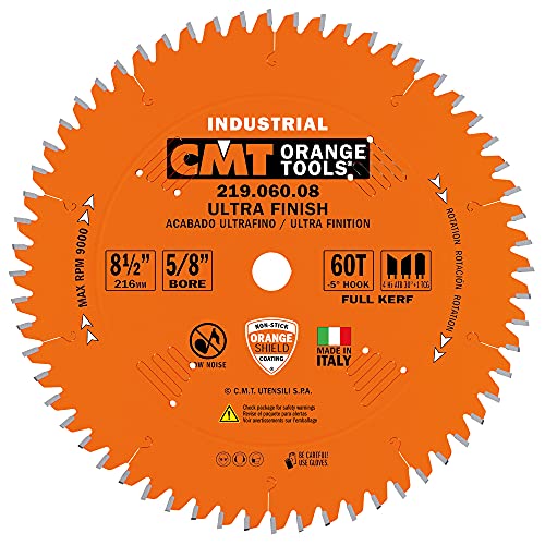 CMT Industrial Sliding Compound Miter & Radial Saw Blade, 8-1/2-Inch x 60 Teeth 4/30° ATB+1TCG Grind with 5/8-Inch Bore