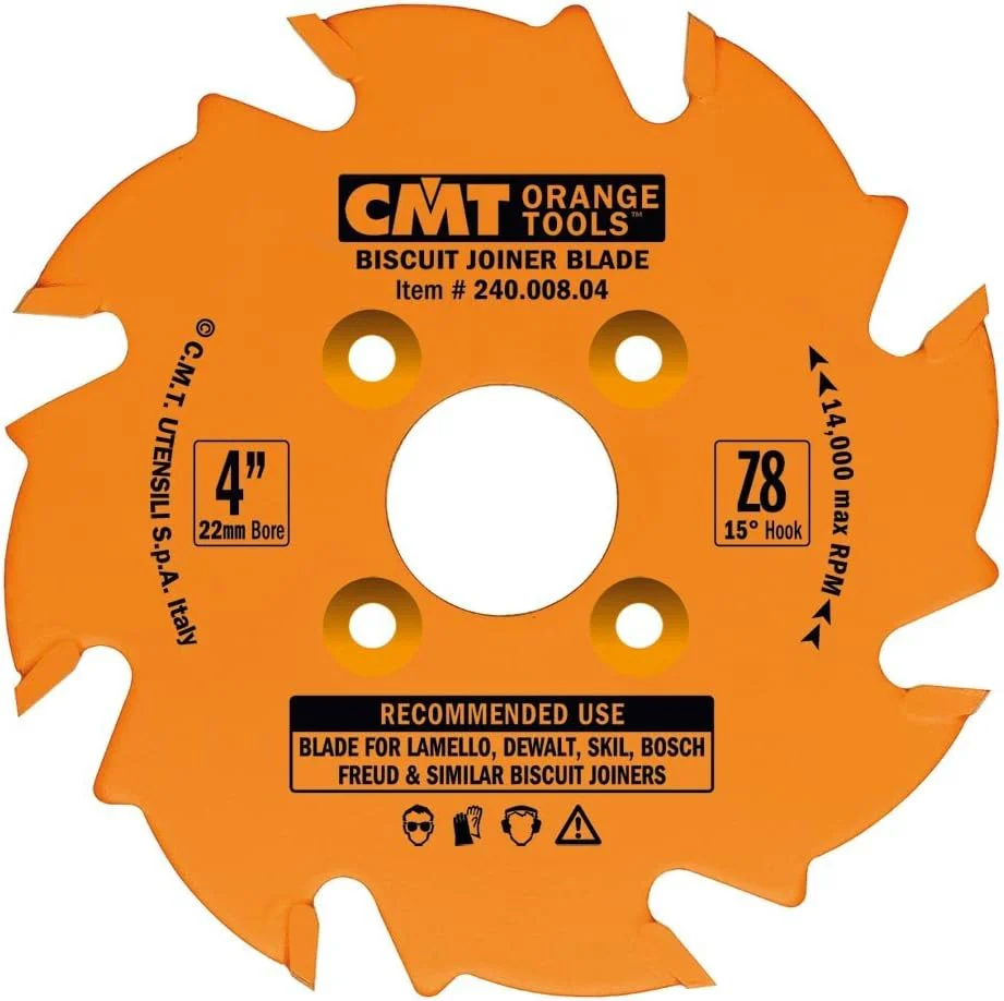 CMT 240.008.04 Biscuit Joiner Blade, 4-Inch Diameter x 8 Teeth, PTFE-Coated. - Image 2
