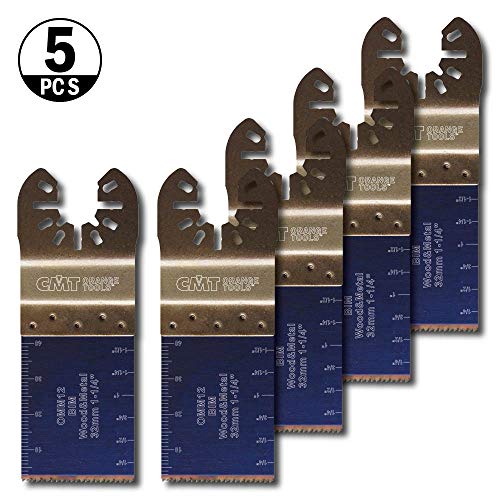 CMT OMM12-X5 5 Pcs Plunge & Flush-Cut Blade for Wood & Metal Quick Release Oscillator Multicutter, - Image 2